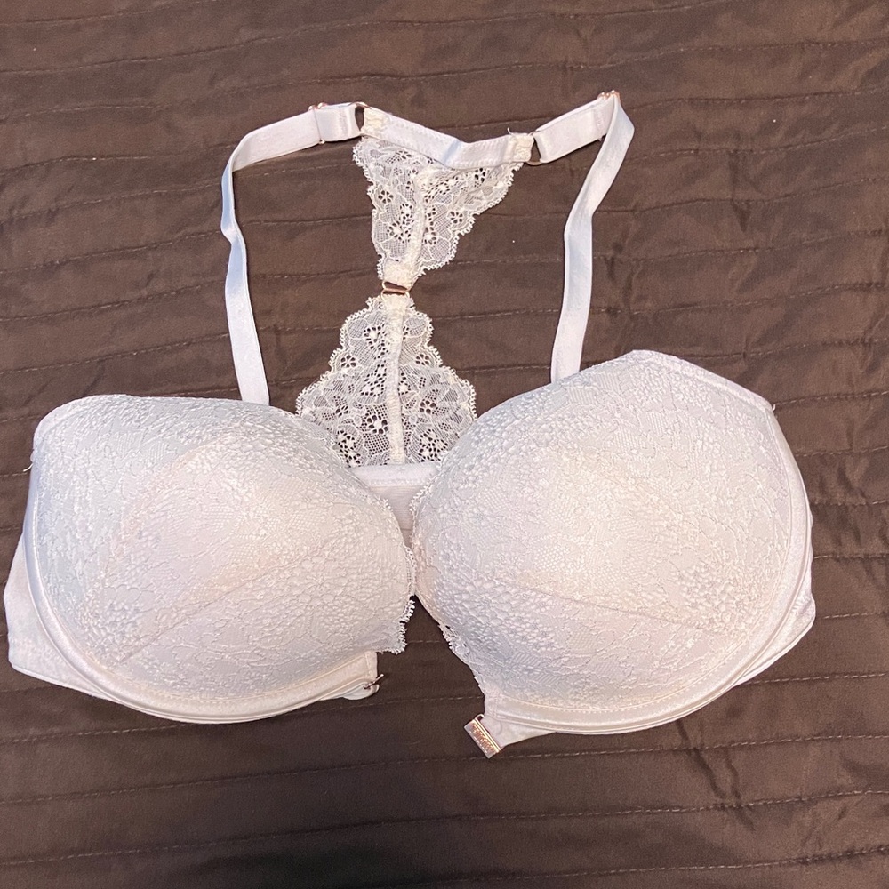 Victoria's Secret White Lace Racerback Push-Up Bra